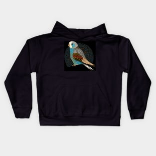 Aboriginal Art Inspired Bird a digital dot art painting Kids Hoodie